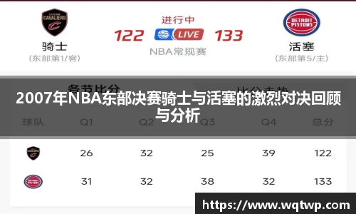 2007年NBA东部决赛骑士与活塞的激烈对决回顾与分析